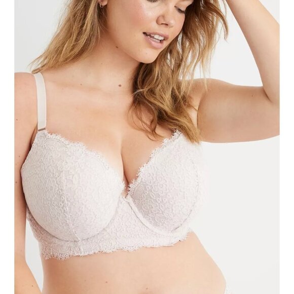 Aerie Real Power Plunge Push Up Eyelash Lace Bra 42D - Picture 1 of 4